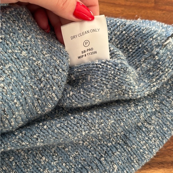 Woolrich Women’s Knit Hoodie Sweater Blue Peacock Heather Size M Soft - Picture 5 of 7